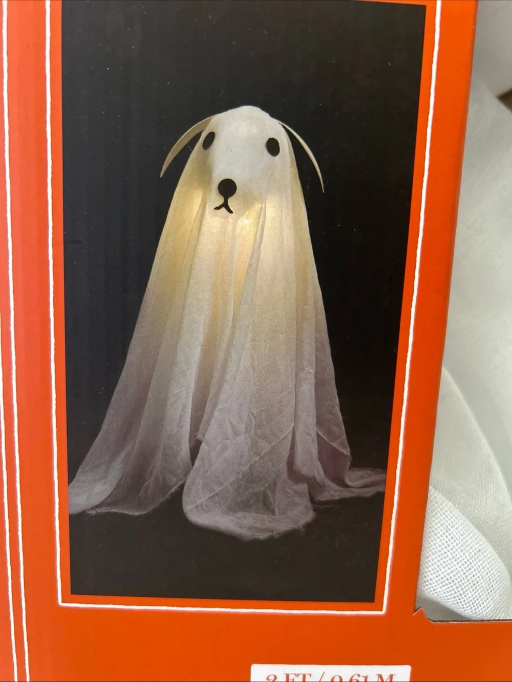Martha Stewart White Mesh LED Light Up Dog Ghost Decoration Halloween NEW